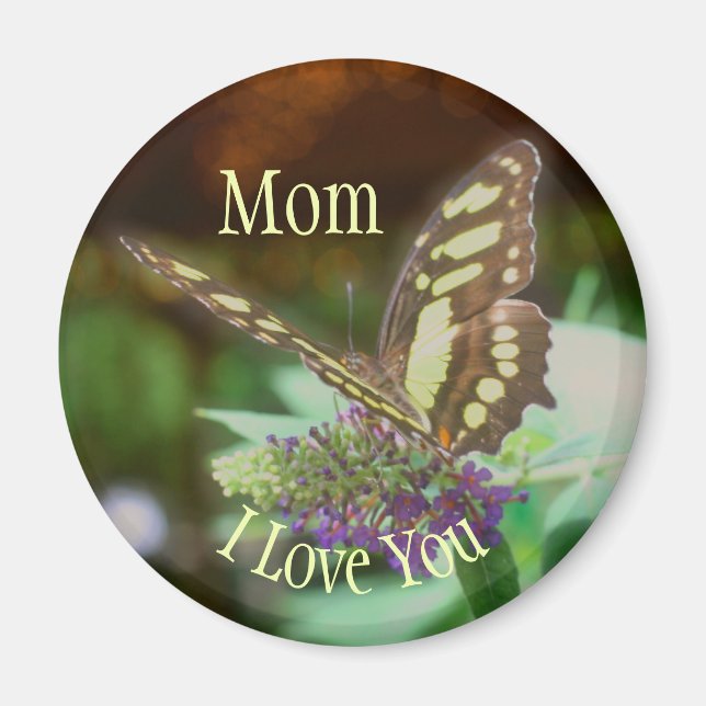 Mutti ich liebe dich Schmetterling Magnet (Vorne)