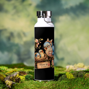 Mutti ist zu Hause Schwarze Wasserflasche Vogel Ge Trinkflasche