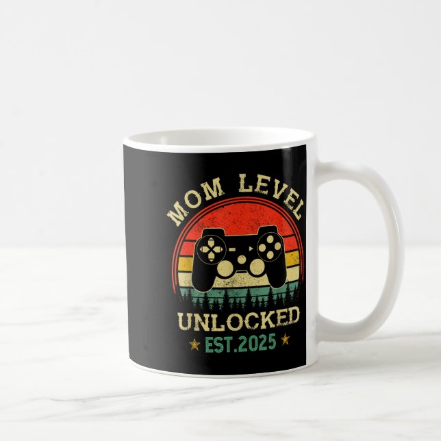 Mutti-Level freigeschaltet est 2025 Videospiel-Mut Kaffeetasse (Rechts)