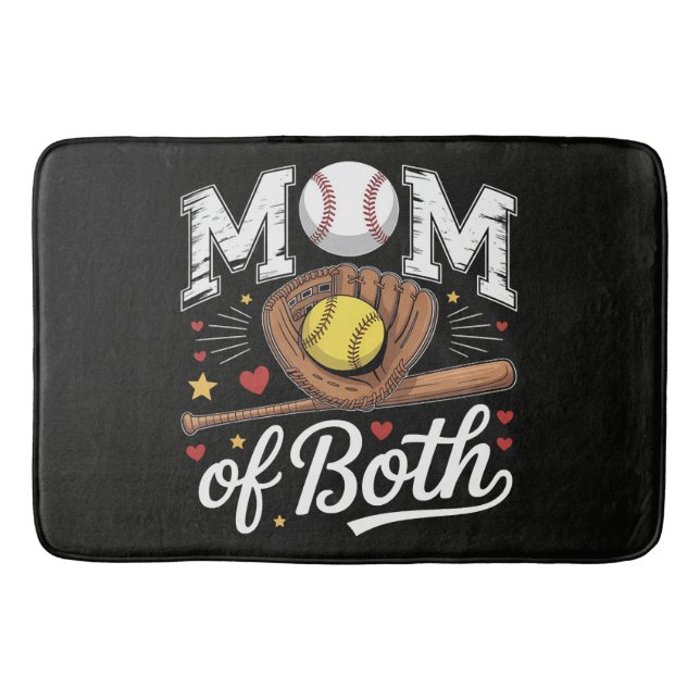 Mutti von beiden Game Day Baseball Softball  Badematte (Vorderseite)