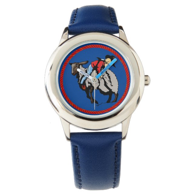Mutton Busting Backward Cowboy Armbanduhr (Vorderseite)