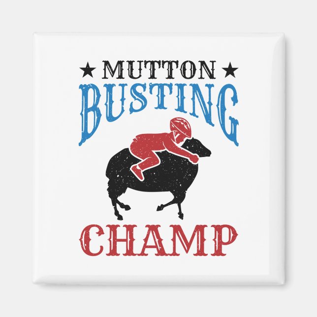 Mutton Busting Champ Sheep Riding Magnet (Vorne)