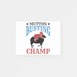 Mutton Busting Champ Sheep Riding Post-it Klebezettel