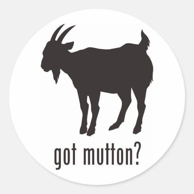 Mutton Runder Aufkleber (Vorderseite)