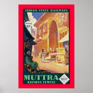 Muttra ~ Krishna Tempel Poster