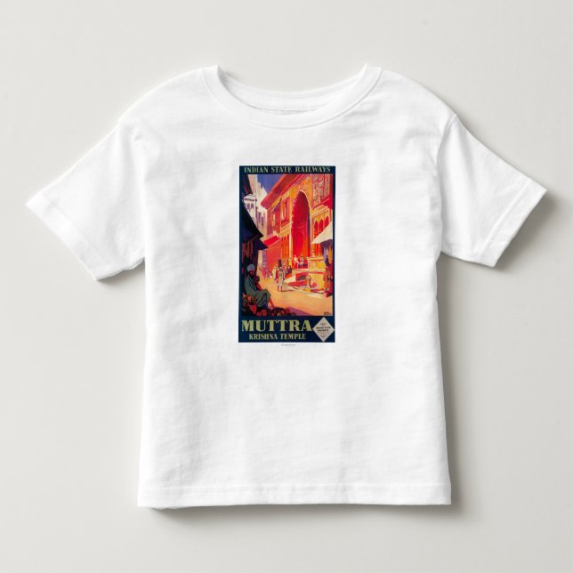 Muttra Krishna Tempel-Reise-Plakat Kleinkind T-shirt (Vorderseite)