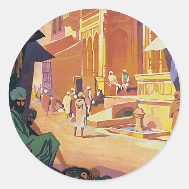 Muttra ~ Krishna Temple Runder Aufkleber (Vorderseite)