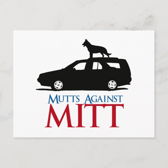 Mutts gegen Mitt Romney.png Postkarte (Vorderseite)
