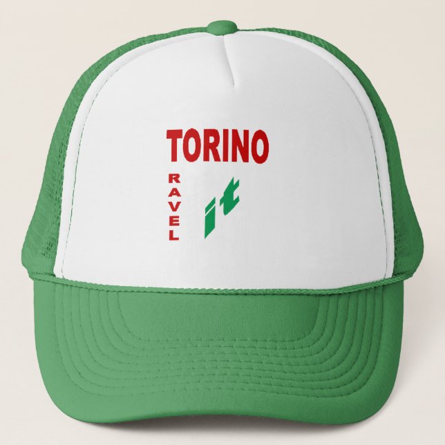 Mütze aus Trucker grün TORINO TRAVEL ITALIA (Vorderseite)