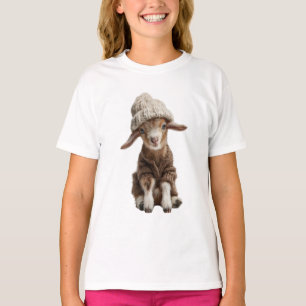 Mützen-Babyziegen-Kinder T-Shirt