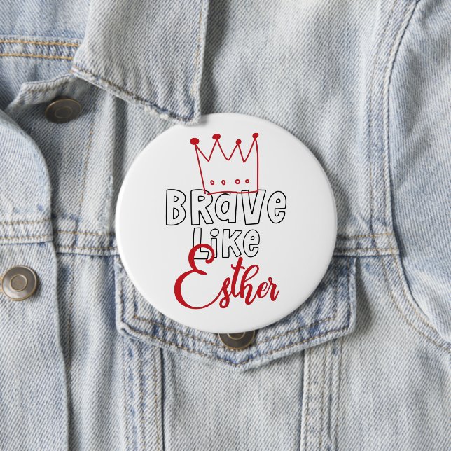 Muve like Esther - Inspirierend jüdische Purim Art Button (Beispiel)