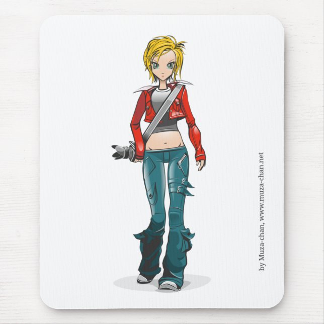 Muza-Chan-Maskottchen Mousepad (Vorne)