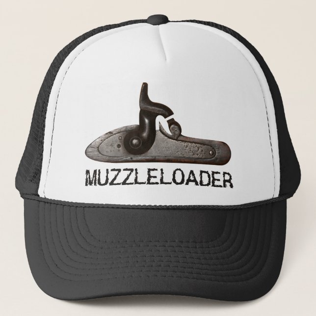Muzzleloader Hinterteil u. Hammer, Truckerkappe (Vorderseite)