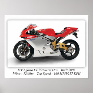MV Agusta F4750 Serie Oro Motorrad - A3 Größe Poster