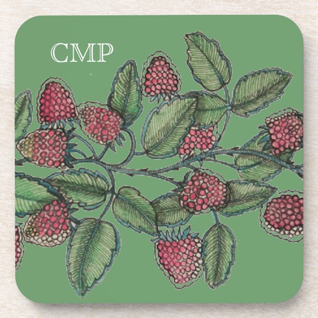 MV Raspberry Bramble Cork Coaster Untersetzer (Vorderseite)