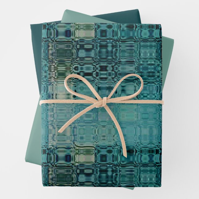 MVB Blue Teal- FauxGlass -Wrapping Paper Geschenkpapier Set (Beispiel)