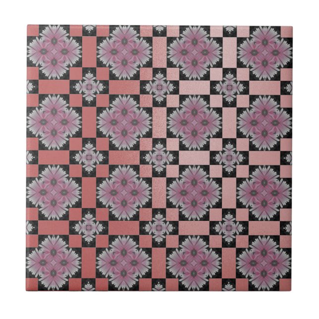 MVB Chic Gerbera Blume Pink Slick Tile Fliese (Vorderseite)