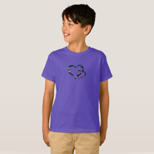 MVB Double Trendy Blau Camouflage Herz Design T-Shirt