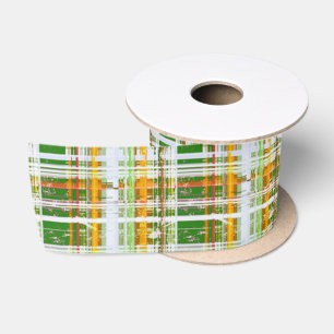 MVB-Fall-Kariert-Grün/Orange/Gelb-Design Satinband