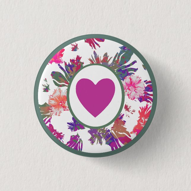 MVB Liebesblumenstrauß-Design Button (Vorderseite)
