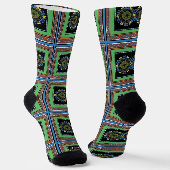 MVB Mexican Monogram Accent Border Design Socken (Gewinkelt)