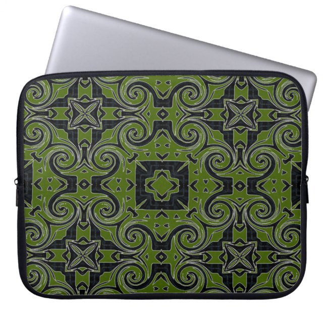 MVB Quad Twirl Design-Green Laptopschutzhülle (Vorderseite)