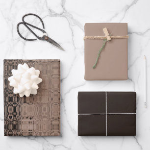 MVB Sepia-Imitat-Glas Geschenkpapier Set