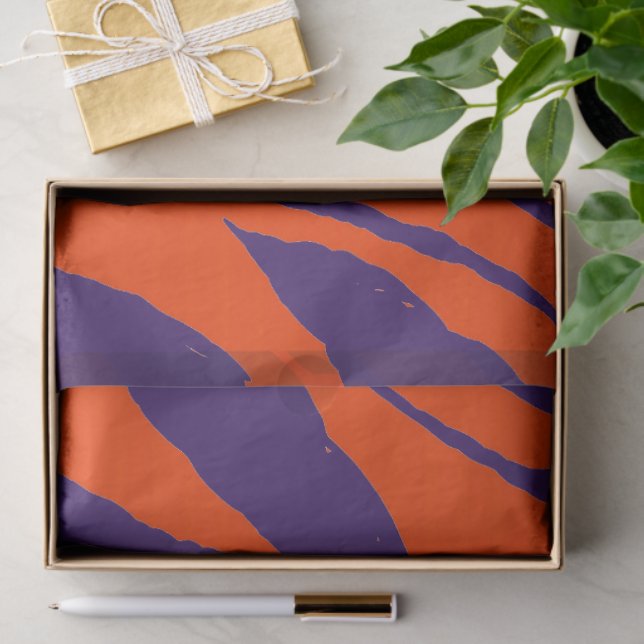MVB Tiger Stripes Design - orange und Lila Seidenpapier (Geschenk)