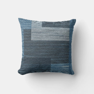 MVB Weathered Blue/Graue Imitats Burlap Design Out Kissen
