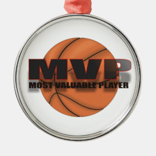 MVP-BASKETBALL-VERZIERUNG SILBERNES ORNAMENT