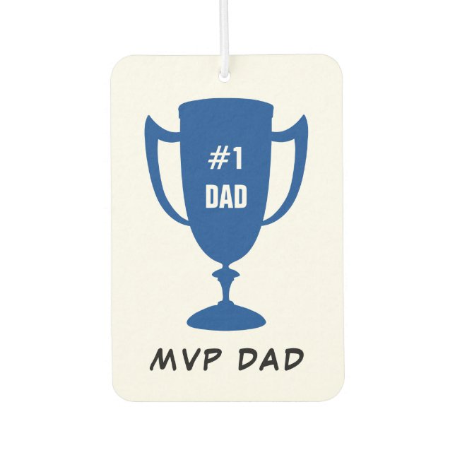 MVP Vater Blue Trophy Personalisiertes Foto Autolufterfrischer (Vorderseite)