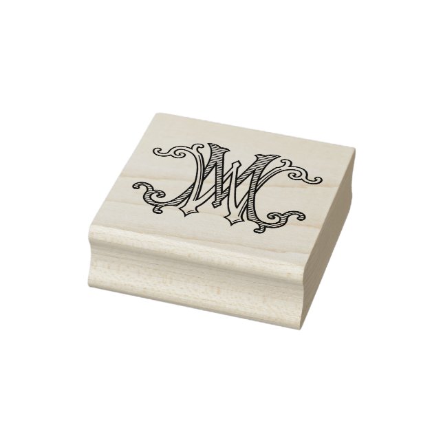 MW Initial WM Monogramm Gummi Tinte Briefmarke Hoc Gummistempel (Stempel)