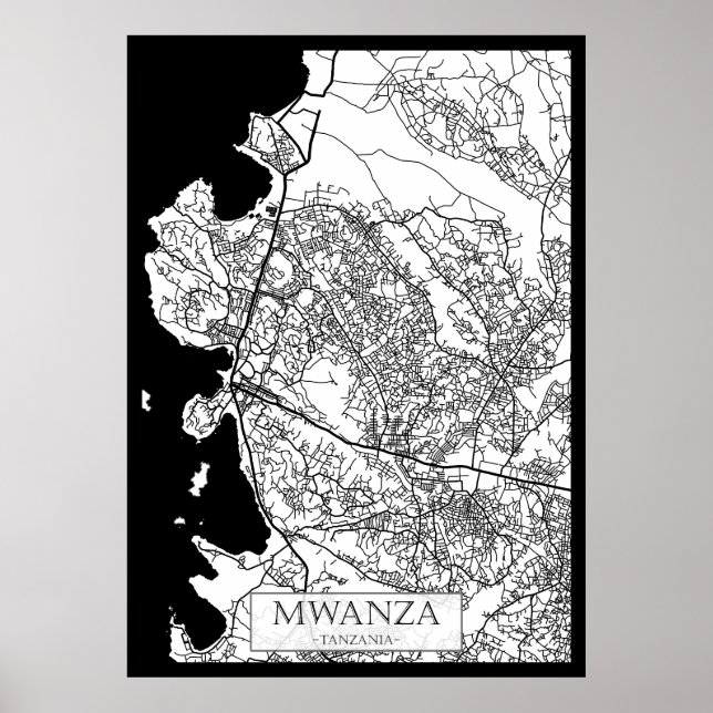 Mwanza Tanzania City Map Poster (Vorne)