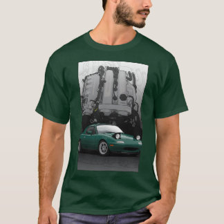 Mx5 Miata NA MK1 Illustration mit BP18 Motor T-Shirt