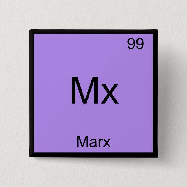 Mx - Marx Funny Element Chemistry Symbol T - Shirt Button (Vorderseite)