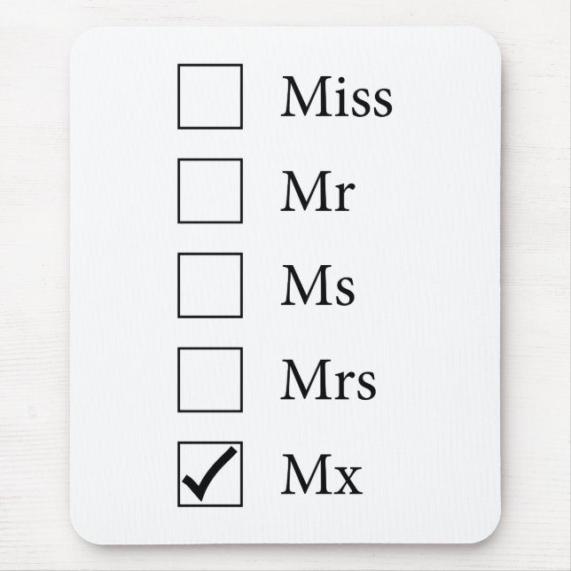Mx Titel (fünf Optionen) Mousepad (Vorne)