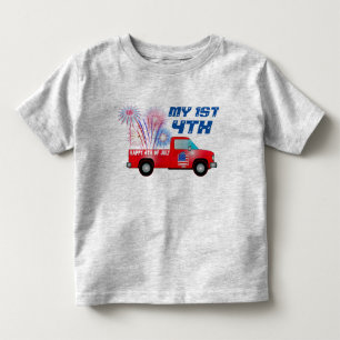 MY 1. 4. Juli Red White Fireworks Truck Kleinkind T-shirt