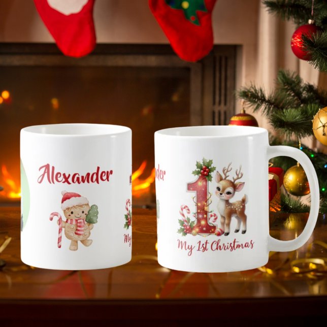 My 1st Christmas Little Reideer Photo Kaffeetasse (Von Creator hochgeladen)