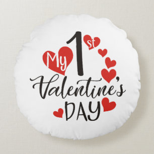 My 1st Valentines Day  Rundes Kissen