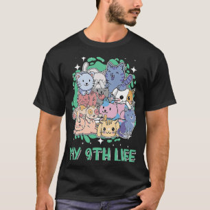 My 9. Life Cat Birthday Kitten Bday Vater Jokes Fa T-Shirt