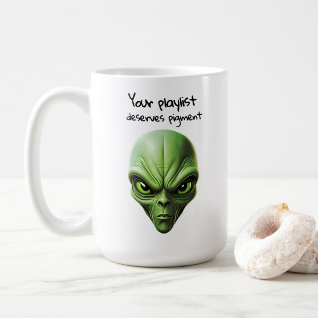 "My alien and My playlist" music vibes design Kaffeetasse (Mit Donut)
