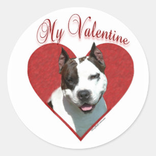 My AmStaff Valentine Runder Aufkleber