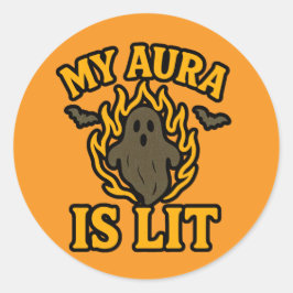MY AURA IS LIT - Funny Halloween Ghost Sticker