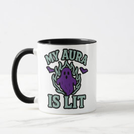 MY AURA IS LIT - Funny Halloween Ghost-Tasse Tasse