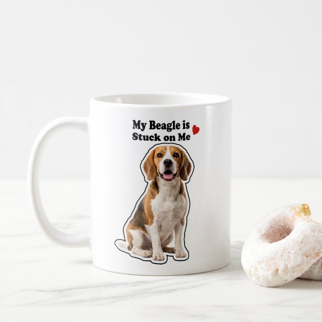 My Beagle Is Stuck On Me Dog Lover Kaffeetasse (Mit Donut)