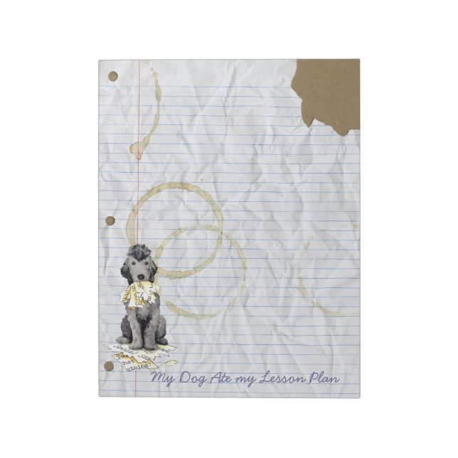My Bedlington Terrier Ate my Lessingplan Notepad Notizblock (Rotiert)