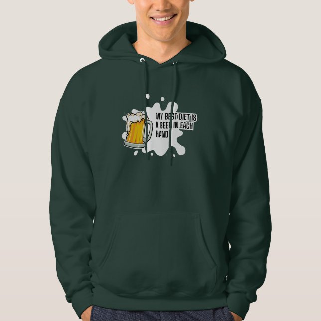 My Best Diet Is A Beer – Funny Drinking Gift Hoodie (Vorderseite)