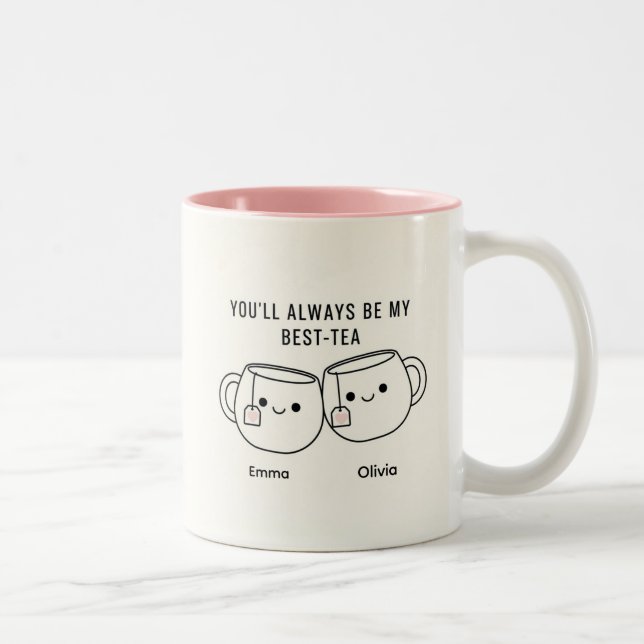 "My Best-Tea" Cute Personalized Best Friend Mug  (Droit)