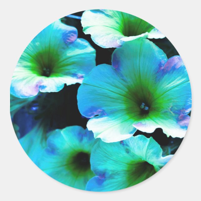 My Blue Petunia Runder Aufkleber (Vorderseite)