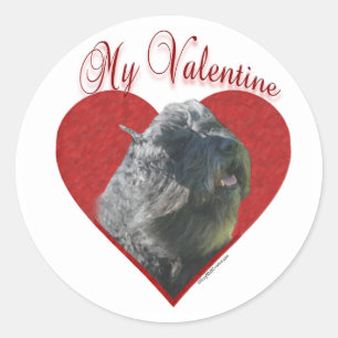 My Bouvier des Flandres Valentine Runder Aufkleber